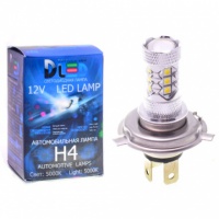 Светодиодная автомобильная лампа DLED H4 - 12 Epistar HP + 4 CREE + Линза (2шт.)