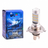 Светодиодная автомобильная лампа DLED H4 - 24 SMD 2323 + Линза CREE (2шт.)